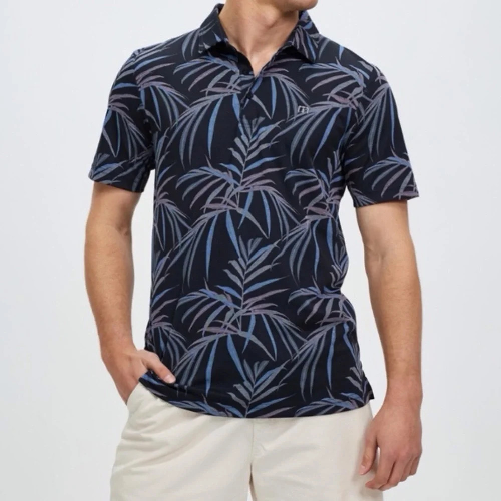 TravisMathew Golf Polo Buzz Words Lifestyle Tex Tropical Light Travis Mathew Med